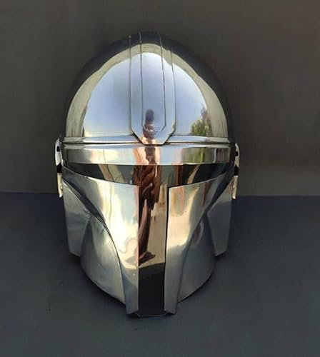 Mandalorian Steel Helmet Cosplay Prop Star Wars Movie Helm für LARP/Rollenspiel