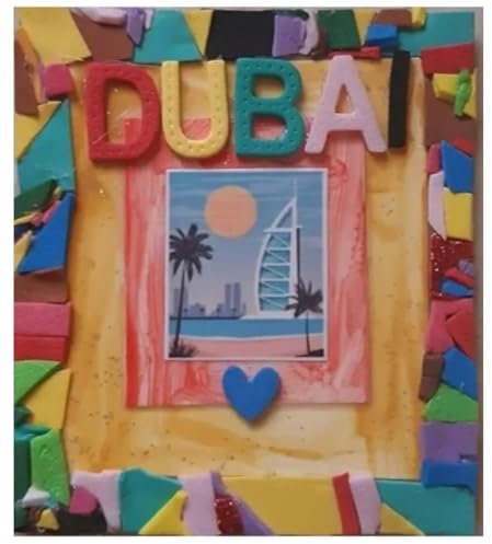 Dubai travel Souvenir Fridge Magnet handmade mosaic idea travel holidays 6x8 Cm APPROX ..Handmade decorative item