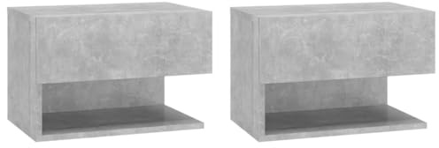 Tomostar Table de Chevet Murale Lot de 2, Table de Nuit Suspendue Chevet de Lit 2 pcs Gris béton 46x29,5x30 cm