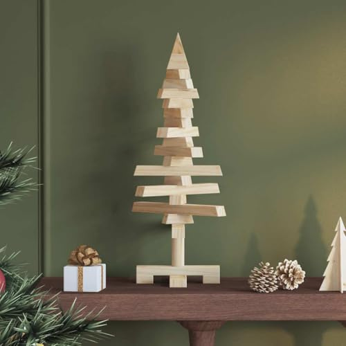 Albero di Natale in legno da decorare, 60 cm, legno massello di pino, decorazione fai da te per casa, ufficio, riutilizzabile, materiale naturale, atmosfera festiva