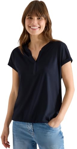 Damen Shirt mit Split Neck im Tunika-Look
