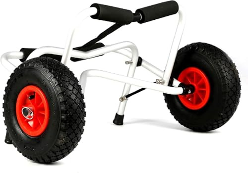 ARATERVIO Faltbarer Kajakwagen bis 100 kg, Aluminium Kanuwagen | Bootswagen Transportwagen für Kajak, Kanu, Surfboard, Leichter Kajak Transportwagen mit Spannriemen für Wassersport