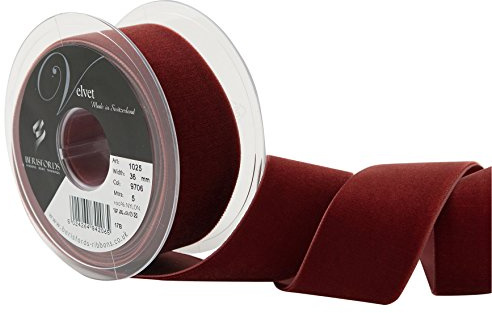 Berisfords Velvet Ribbon Chestnut 45mm - Nylon Craft Ribbon for Sewing, Gift Wrapping and Hair Accessories