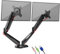 Duronic Dual Monitor Stand DMUSB52 Double Monitor Arm Desk Mount for Two 13-27” PC Screens, Height Adjustable Gas Powered Monitors Mounts with VESA 75 100, Monitors Riser for Home Office