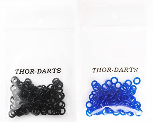 Thor-Darts 100 Premium-Gummiringe schwarz, Rubber-O-Rings Premium Black, für alle 2BA-Gewinde (100)