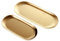ANZOME Tablett Gold Serviertablett Servierteller Schmuckständer Gold dekoteller für Lebensmittel, Schmuck, Kosmetik (2 Stück - Mittel und groß)