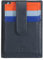 DUDU Porta Carte di Credito in Pelle Multicolore Sottile Slim Uomo Donna con 9 Slot e Chiusura di Sicurezza Navy
