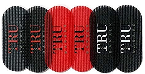 TRU BARBER - Pinza per capelli, confezione da 6 pezzi, per uomini e donne, per parrucchieri e parrucchieri, per acconciature, per capelli (nero/rosso/nero) (ROSSO NERO)