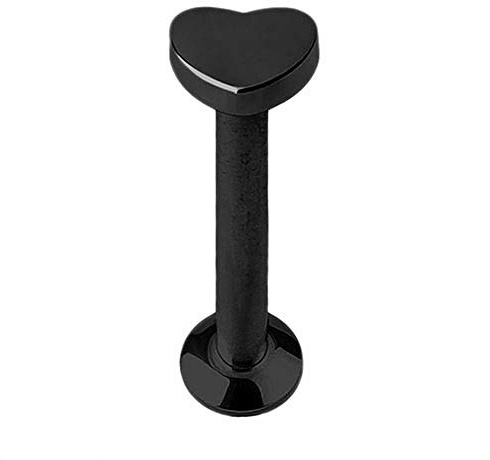 Piercingfaktor Piercing Tragus Helix Ohr Cartilage Stab Labret Stecker Madonna Monroe Lippenpiercing Lippe Knorpel Herz 6mm Schwarz