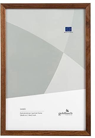 goldbuch Bilderrahmen Skandi 20x30 cm, Einzelrahmen aus Echt Holz, Portraitrahmen zum Stellen, Holzrahmen mit Wandhalterung, Foto Rahmen, Frame braun