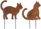 B2S BACK2SEASON Metall Stecker Katzen Rost-Optik Rasenstecker Gartenstecker 2er Set