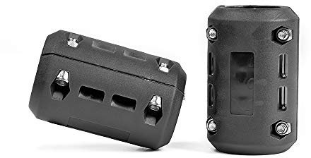 Motorrad Schutzblock, Universal 22mm 25mm 28mm Motorrad Stoßstangen Blöcke, Motorrad Motorschutz Stoßstange Schutz Motorrad Dekorative Block, Rot (Schwarz)