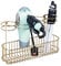 mDesign Support mural pour sèche-cheveux avec 4 compartiments – Organiseur d'outils pour cheveux pour sèche-linge, baguettes à friser, lisseurs – Laiton