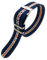 Sandtuhr Uhrenarmband Nylon-Textil in blau mit orange-weißen Streifen zum durchziehen 20mm