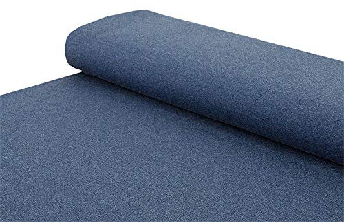 Baumwoll - Stoff French Terry Sommersweat einfarbig jeansblau - Meterware ab 25 cm x 150 cm - Stoff zum Nähen