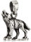 NKlaus Single Wolf Kettenanhänger 1,5x1,8cm Wikinger Talisman Silber 925 Biker Amulett 3896