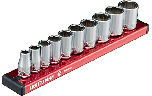 CRAFTSMAN V-SERIES Socket Set, Shallow MM, 1/4 Inch Drive, 10 Piece (CMMT17500V)