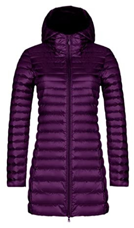 Piumini da donna donna Cappotto caldo invernale lungo donna ultra leggero piumino soprabiti, Viola, L