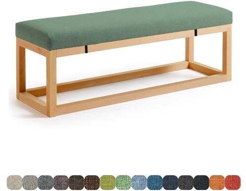 Lsjoaw Bankauflage Bankkissen Sitzauflage Sitzkissen Bank 60X30X3CM Stuhlkissen Bankpolster Schaukel mit abnehmbarem Bezug für Fensterbank Outdoor Gartenmöbel Terrasse Drinnen Sitz,Green