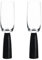 Anton Studio Designs Oslo Handmade Champagne Flutes Perfect Party Tableware for Weddings and Celebrations - 200 ml - Black - Set of 2 Elegant Champagne Glasses