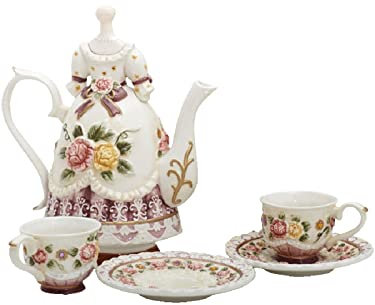 KYISOY Ceramic wind rose palace teapot teacup set tea sets of coffee pot of coffee cup broken beautiful teapot of England