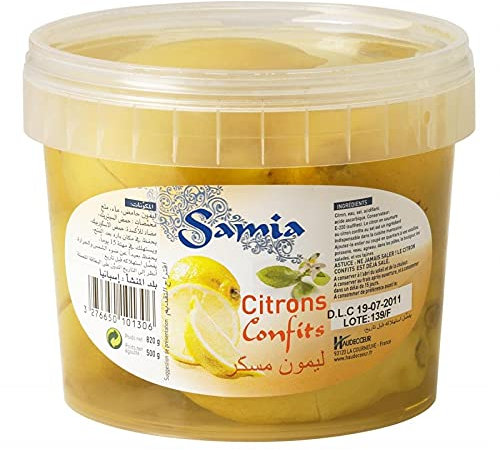SAMIA - Citrons Confits 500G - Conservez les saveurs de l'Orient dans votre cuisine - Idéal pour vos plats exotiques - Le Lot De 2