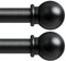 2 Stück gardinenstange schwarz 71-155 cm, wandmontage gardinenstangen set mit Halterungen, Dekorativ 16mm schwarz matt gardinenstange 1.5m lang, gardinenstange outdoor wetterfest
