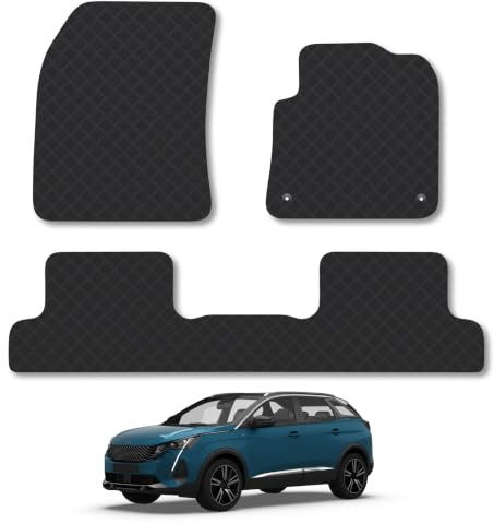 Peugeot 3008 (2022-2024) [Hybrid] 3mm Rubber Car Mats | Tailored Fit Durable Floor Mats Full Coverage Protection Waterproof Accessories Easy Clean Anti Slip Made in the UK