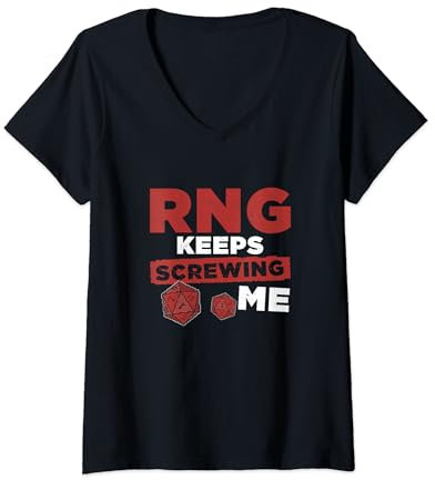 Mujer Impresionante generador de números aleatorios Humor RNG sigue atornillándome Camiseta Cuello V