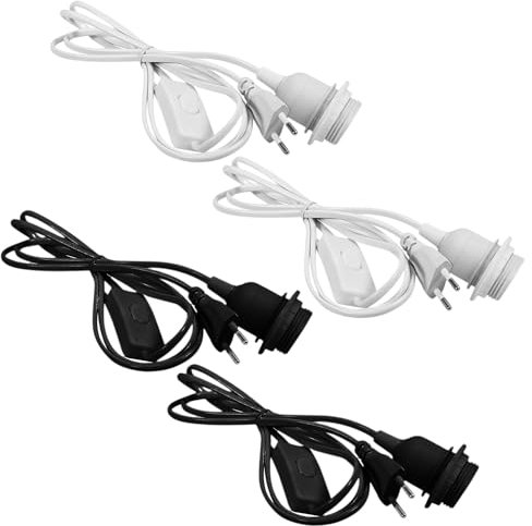 Portalámparas E27 Con Cable, 4 Piezas Casquillo Para Bombilla Con Enchufe y Cable 1.8M, Adaptador de Lámpara Con Interruptor, Para Lámpara de Mesa de Botella de Vino DIY