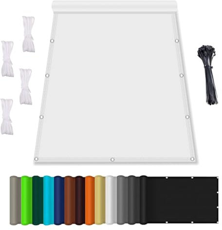 Rechter Winkel Sonnensegel, Sonnenschutz Garten mit Seil, Sonnensegel Wasserdicht mit ösen, Terrasse überdachung Balkon Zaunblende Sichtschutz, für Garten Terrasse Camping Weiß 1x2.6M