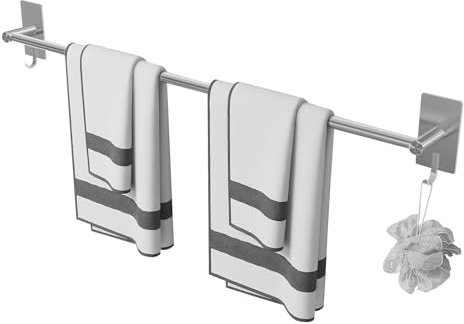 JS Toallero montado en la Pared 80CM Soporte para Toallas de baño SUS304 de Acero Inoxidable Toallero de Mano Moderno Decoración del Hogar Toalla de Baño Percha Accesorios