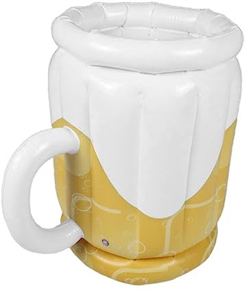 Kisangel 1Stk aufblasbarer Eiskübel Aufblasbare Kühlboxen für Partys Getränke biergläser aufblasbare Poolkühler aufblasbarer bierkühler EIS Eimer Bierschrank EIS Bar Weiß