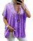Minetom Donna Maglietta Elegante Paillettes Oversize Camicette Camicia Manica Corta Scollo V Blusa Tops A1 Viola XS