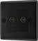 British General NFB63 Nexus Metal Matt Black Isolated Double TV Aerial Socket - Black Insert