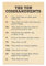 Poster The Ten Commandments, 10 Gebote, Religion, Wandkunst, religiöse Bibel, alttestamentliche Regeln, Schriftvers, Dekalog, cooler Wanddekor, Kunstdruck, Poster, 30,5 x 45,7 cm, Rahmen nicht im