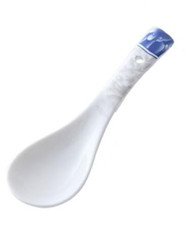 Cuillère à Soupe Cuillères à soupe chinoises en céramique avec motifs colorés sous glaçure, cuillère en céramique blanche traditionnelle adaptée à la soupe, lot de 2 Cuillère à Café ( Color : D )