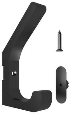 Haken für Akustikpaneele in verschiedenen Ausführungen, rund, eckig, doppelt, einzeln, Garderoben- und Kleiderhaken, DIY Garderobe, Montage ohne Bohren (Breite: 15mm, doppelt)