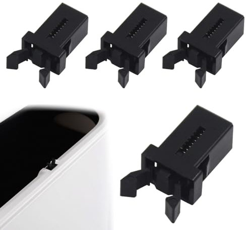 CORTHULin 4 PCS Bin Lid Clasps Durable Touch Bin Lid Catch Latches Lock Flexible Bins Touch Lids Clips Plastic Spare Catch Clip Replacement Compatible with 3 to 50 Litre Bins