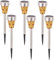 SUAVER Mosaik Solarleuchte, Wasserdichte Solar Gartenleuchte Bodenleuchte Außen Garten Licht,Edelstahl Außenleuchte Solarlampe Dämmerungsschalter Perfekt für Garten, Balkon und Terrasse (6pcs Orange)