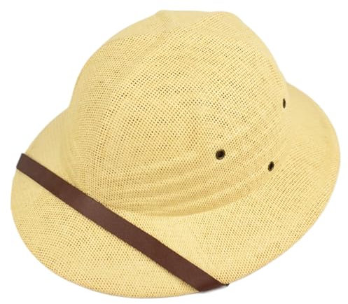 Jorzer Tropenhelm Safarihut Verstellbarer Anti Insekten Tropenhelm Tragbarer Tropenhelm für Männer Einheitsgröße Sonnenhüte für Männer und Frauen Sommer Beige