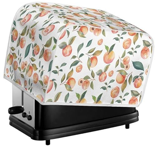 Kuiaobaty Toaster-Abdeckung mit Pfirsich-Aufdruck, 2 Scheiben, Obststift, pfirsichfarben, Küchenzubehör, Premium-Toaster-Abdeckung, Staubschutz