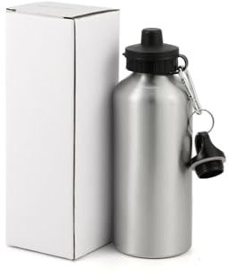 Zediart - Botella deportiva de aluminio para sublimar | Apta para impresión por sublimación con prensa de calor | Incluye dos tapas 600 ml