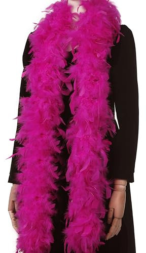 Larryhot Federboa, 60 g, für Partys, Weihnachten, Hochzeiten, Kostüme, Konzerte, Haustiere und Heimdekoration (Hot Pink)