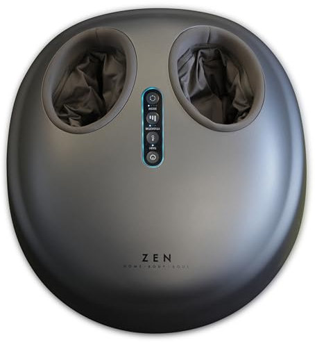 Masseur de Pieds Zen Macchu Picchu - 3 types de massage: Shaitsu, par roulement, par compression d'air - 3 intensités - Adapté aux pieds de grandes tailles - Chaleur apaisante