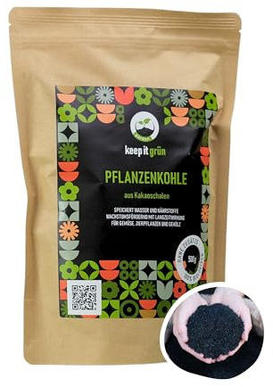 reine Pflanzenkohle - 500g (1,7l) | hochwertige Premium Qualität ohne Zusätze | optimale Körnung | Biokohle - Biochar | natürlicher Bodenverbesserer für Garten, Trenntoilette, Tierstall & Terra Preta