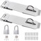 2 Pieces Door Lock Latch, 3 Inch 304 Stainless Steel Safety Pack Latch, Hinge Lock Padlock with Screws for Gates, Doors, Cabinets, Closets Hasp Wardrobes Etc