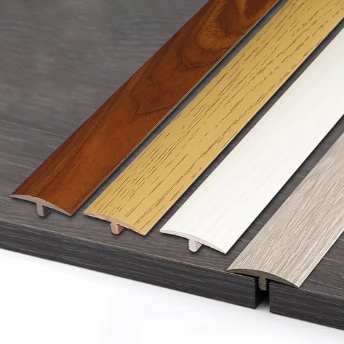 Raouoae T-Formleiste Bodenschiene Selbstklebenden Laminate Flooring Edge Trim PVC Bodenprofil Für Türübergänge Verbindet Laminat, Parkett Und Vinylboden(Optionen 21,2 Stück 90cm)