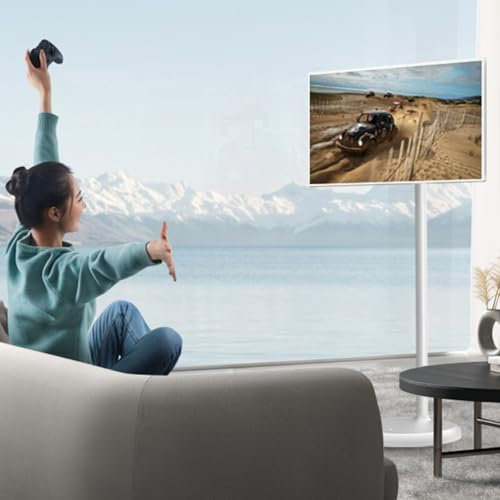 Televisor De Pantalla TáCtil Giratorio (4G + 64G) - Pantalla InaláMbrica PortáTil De 21,5 Pulgadas Para Exteriores, Televisor + CáMara Y Soporte De Suelo Ajustable, Bluetooth/Wifi
