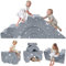 MeMoreCool Modulares Kindersofa aus Schaumstoff, Ausklappbares Kinderzimmermöbel mit Sitz- und Liegefunktion, Weiches Mini Sofa mit abnehmbarem Bezug